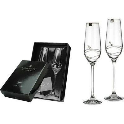 Diamante sklenice na šampaňské Venezia Epitome s krystaly 2 x 230 ml