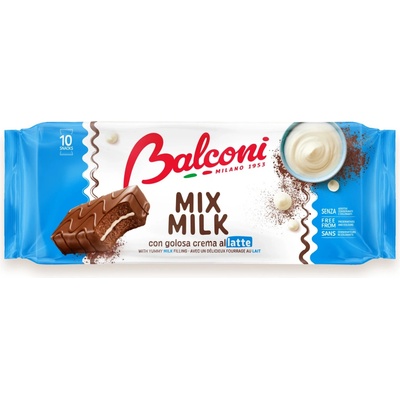 Balconi Mix Milk mléčné řezy s čokoládovou polevou 10 ks, 350 g