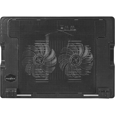 Chladicí podložka Nedis NBCR200BK Chladicí podložka, pod notebook, do 18", ventilátor 140mm, 2x USB, plast/ kov, černá NBCR200BK – Hledejceny.cz