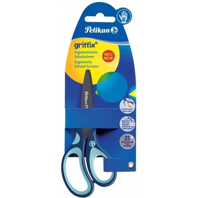 Nožnice Pelikan Griffix pre pravákov v blistri modré