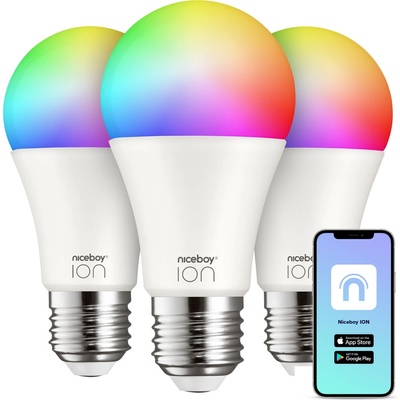 Niceboy ION SmartBulb RGB E27 9W set 3 ks
