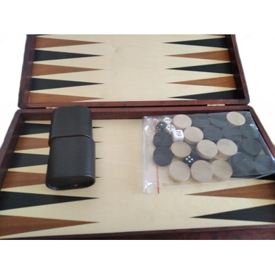 dřevěná stolní hra Backgammon dama+kostky mad
