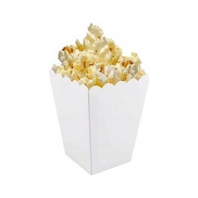Bílé krabice na popcorn - 6 ks