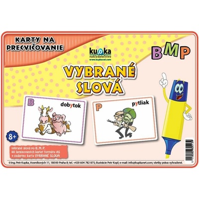 Karty na precvičovanie - vybrané slová BMP A6 (15x10 cm)