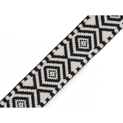 Oboustranný popruh šíře 38 mm, střední, 4 černá