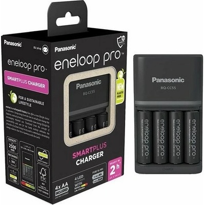 Nabíječka Panasonic ENELOOP BQ-CC55E + 4x AA ENELOOP PRO 2500mA – Hledejceny.cz