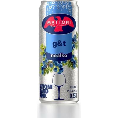 Mattoni G&t nealko jemně perlivá 0,33 l
