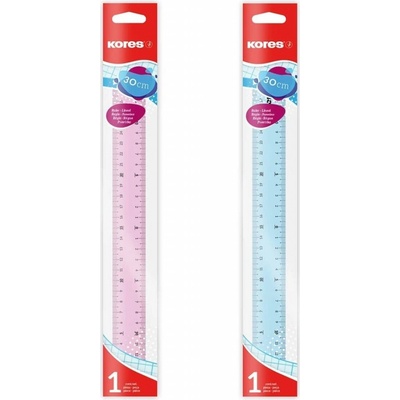 Kores 42130 transparentní pravítko 30 cm čiré, růžové