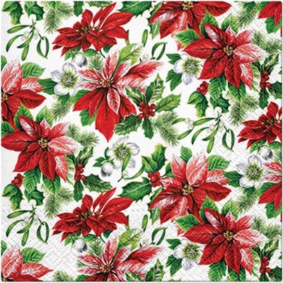 paw servítky glory poinsettia 33x33cm