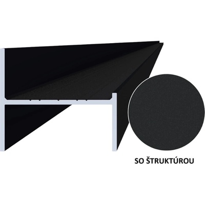 Hliníkový uchycovací profil pro lamely, tvar UT, šířka 50 mm, černá RAL9005, se strukturou (AL-UTP2-CS-2)
