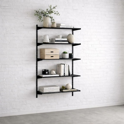 Walteco Nástěnná regálová sestava SINGLE, 1500x830 černá 330 mm , SHBLS300