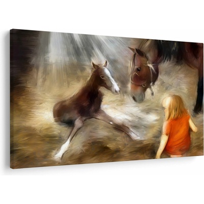 Obraz - Vitaj na svete, žriebätko, jednodielne 150x100 cm