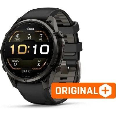 Garmin fenix 9 Pro - 47mm, AMOLED, Sapphire, Carbon Gray DLC Titanium, Black/Pebble Gray band 010-04336-16