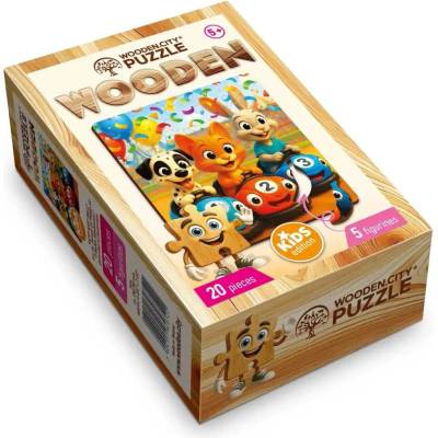 Wooden.City Dřevěné Veselá Gokartová Jízda 20 dílků