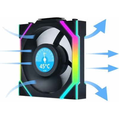 Lian Li UNI FAN SL Wireless LCD 120 Black 3ks včetně ovladače 12SLLCD1W3B