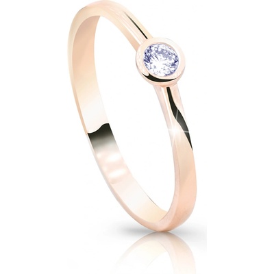 Cutie Jewellery trblietavý prsteň z ružového zlata Z8006 10 X 4