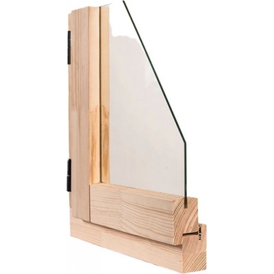 RADEX Okno dřevěné borovice jednoduché, 40mm, 1sklo, otevíravé O1A, 45x45, levé – Hledejceny.cz