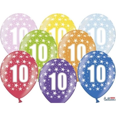 PARTYDECO Silné Balónky 30 cm metalické mix narozeniny Birthday No.10