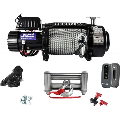 Elektrický offroad naviják 6,1t 24V ocelové lano 30m HUSARWINCH BST 13500 EN 14492