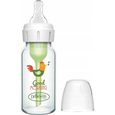 Dr. Brown's kojenecká láhev Options Narrow anti Colic skleněná bílá se silikonovým dudlíkem level1 1 ks 120ml