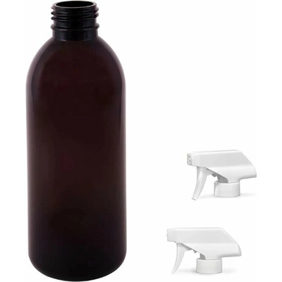 Tera Plastová lahvička hnědá s bílým pistolovým rozprašovačem 300 ml