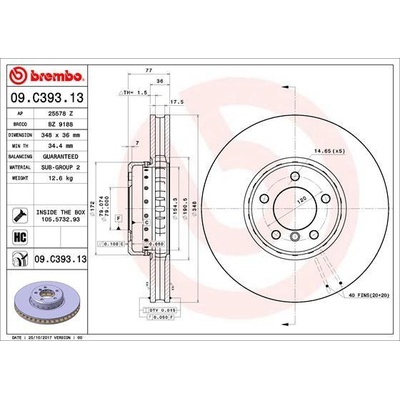 Brzdový kotúč BREMBO 09.C393.13