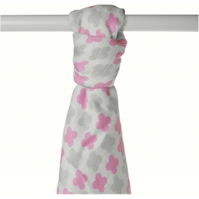 KIKKO Bambusová osuška XKKO BMB Scandinavian 90x100 cm Baby Pink Cross