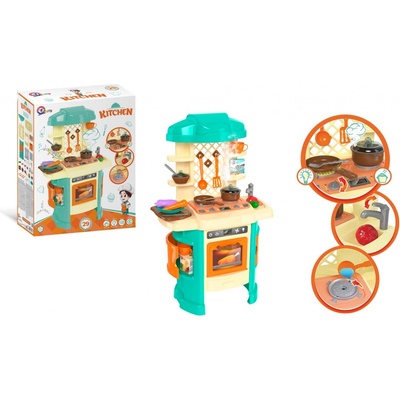 Teddies Kuchyňka s doplňky plast na baterie se světlem se zvukem