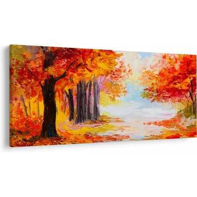 Obraz - Olejomalba, barevný podzim, jednodílný 250x125 cm