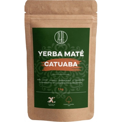 BrainMax Sypaný čaj Pure Organic Yerba Maté Catuaba 1000 g