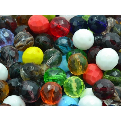 Glass beads, s.r.o. Broušené korálky - ohňovky 12 mm mix - barev Balení: 10ks