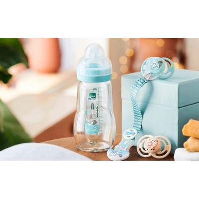 Mam Skleněná lahev Feel Good Forest modrá 260 ml