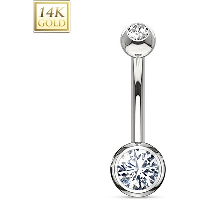 Šperky4U zlatý piercing do pupíku banánek velký ZL01091C-WG – Hledejceny.cz