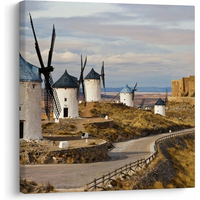 Obraz - Veterné mlyny Consuegra, Španielsko, jednodielne 40x40 cm