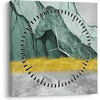 Obraz - Smaragdové hory N⁰2 (s hodinami), jednodílný 30x30 cm s hodinami