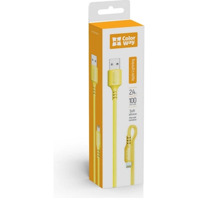 ColorWay CW-CBUL043-Y USB Apple Lightning (soft silicone), 2.4A, 1m, žlutý
