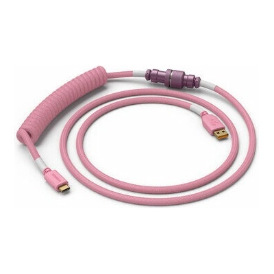 Glorious GLO-CBL-COIL-PP USB-C (M) - USB-A (M), 1,37m, růžový