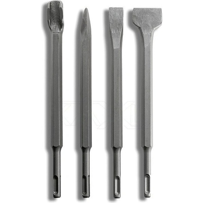 Sekáče SDS PLUS, sada 4ks, 250mm, plochý 20mm, plochý 40mm, špičatý, drážkovací, MAR-POL M23600