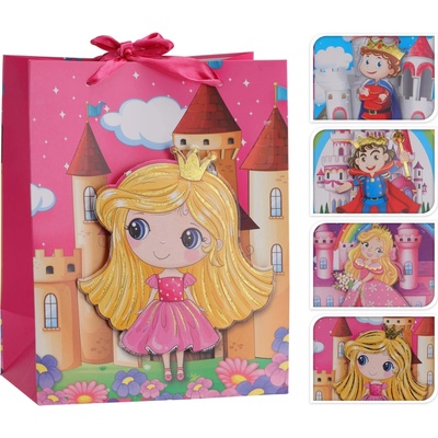 Darčeková taška 3D detská 23 × 18 × 10 cm, mix dekorov