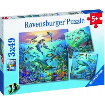 RAVENSBURGER Zvířata z oceánu 3 x 49 dílků