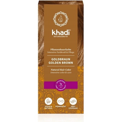 Khadi Přírodní barva na vlasy henna Zlatohnědá 100 g
