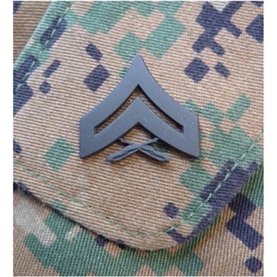 Armáda U.S. Odznak hodnostní USMC Cpl. ČERNÝ pár