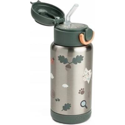 Done by Deer Termos s brčkem 340 ml Tiny Trails Green
