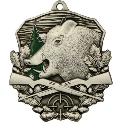 MD1670/AS Medaila poľovníctvo diviak 90x70 mm hr.3mm striebro 9x7x0 3 cm Výška cm