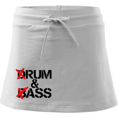 Drum & Bass Rum & Ass Športová sukne two in one Biela