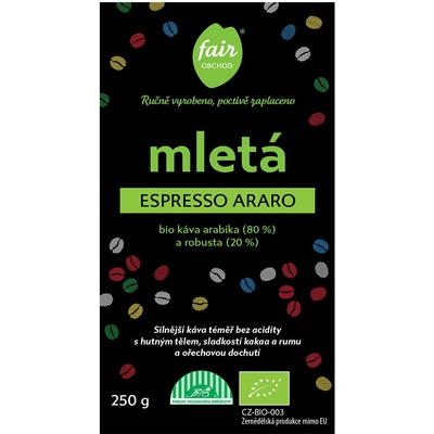 Fairobchod Bio mletá Espresso Araro 250 g