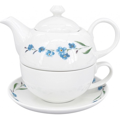 by inspire Porcelánová čajová souprava Luna Pomněnka bílá modrá konvice šálek 250 ml 400 ml – Hledejceny.cz