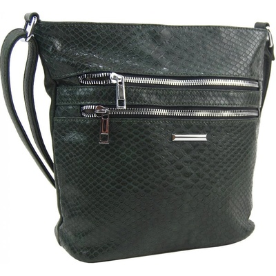 New Berry crossbody dámska kabelka v kroko dizajne Tmavo zelená
