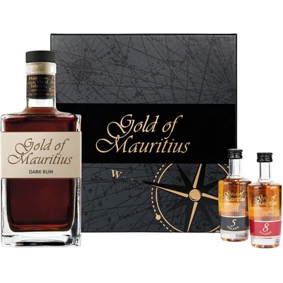 Gold of Mauritius Dark Rum 2 x 0,05 l + 40% 0,8 l (kazeta)
