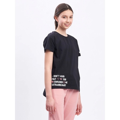 Winkiki kids Wear dívčí tričko Extraordinary černá